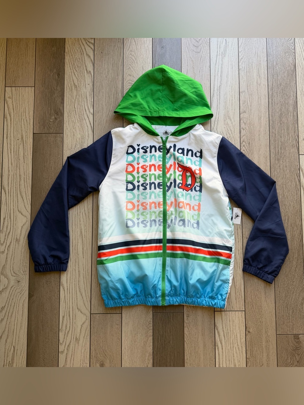 Disney Kids Hooded Jacket in Green, Blue & Navy New XL